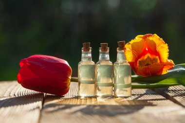 Güzel Cam masaya çiçek özü