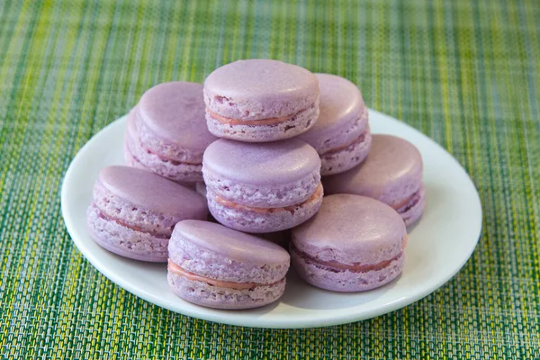 Gustosi Macaron Freschi Deliziosi Piatto — Foto Stock