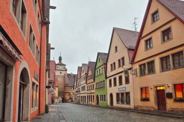 Rothenburg ob der Tauber 'in güzel Deutsch caddesi