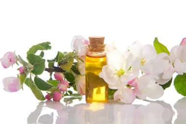 Güzel bir cam kavanozda, masanın üzerindeki çiçeklerin özü.