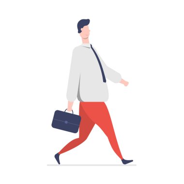Evrak çantasıyla başarılı işadamı yürüyor