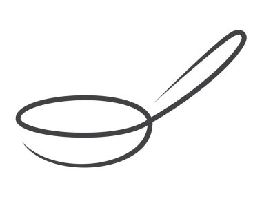 Beyaz arka planda siyah tava