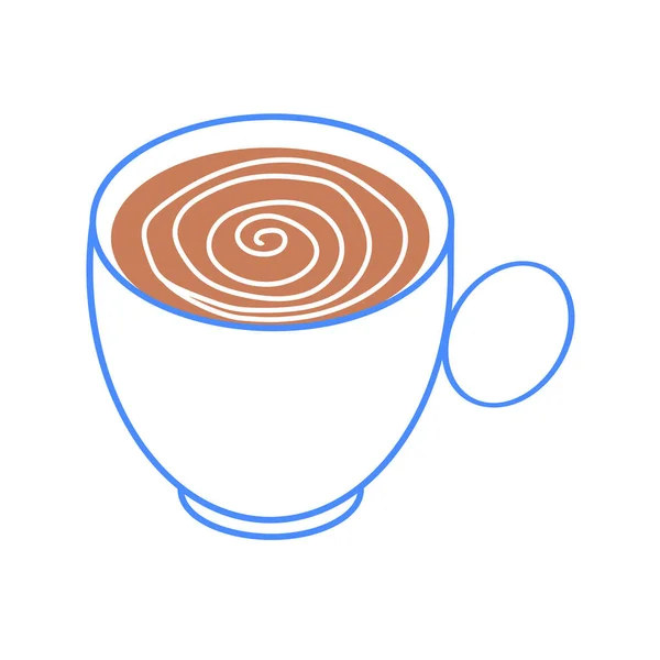 Canecas de café simples ícone em estilo linear — Vetor de Stock