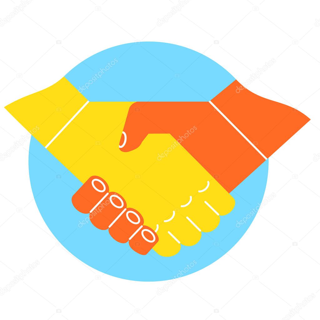 Logo of a handshake in a business relationship