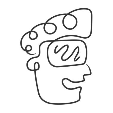 Siber uzayda bir adamın basit logosu