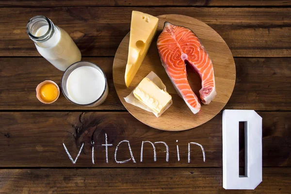 豊富なビタミン D を含む食品 ロイヤリティフリーのストック写真