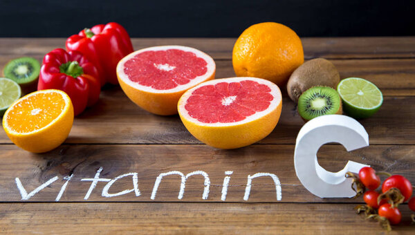 Vitamin C in fruits and vegetables. Natural products rich in vitamin C