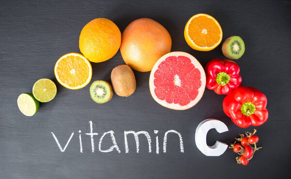 Vitamin C in fruits and vegetables. Natural products rich in vitamin C