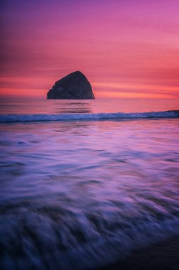 Oregon 'da uzun süre gün batımı manzarası