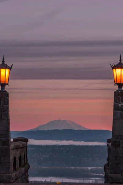 Puesta Sol Montaña Oregon — Foto de Stock