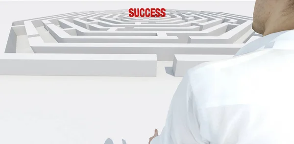 Maze bussiness success background concept, 3D render