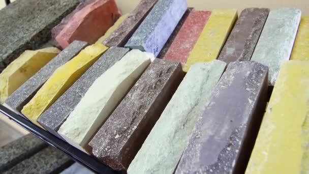 Blocks of artificial stone,close up — Stock Video