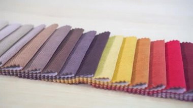 Kalite renkli kumaşlar yakın çekim.