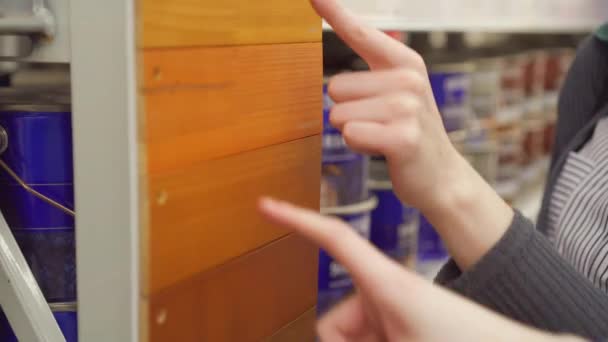 木材のための塗料の色の選択 — ストック動画