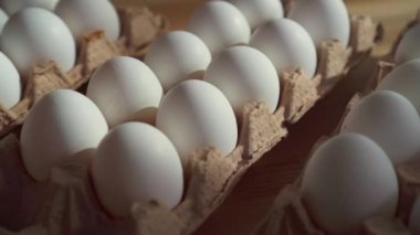 Masadaki karton kutuda tavuk yumurtası kapatın.