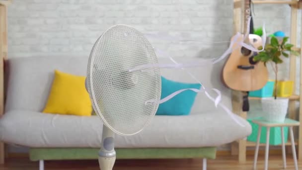 Work floor fan at home ,nobody close up slow mo — Stock Video