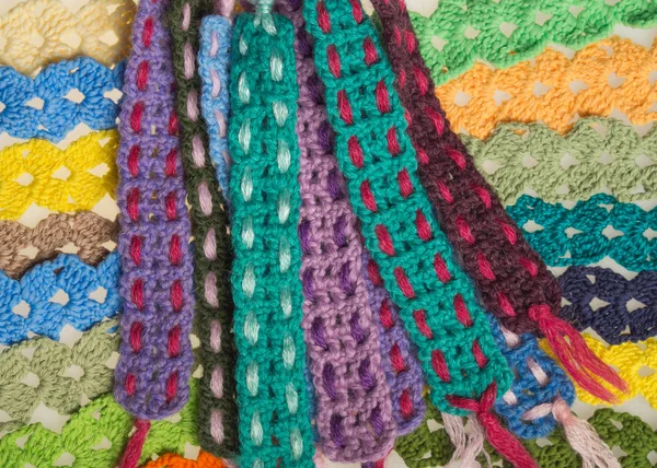 El yapımı örme yün şeritler doku arka plan