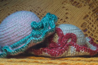 El yapımı örme battaniye doku arka plan