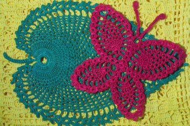 El yapımı örme battaniye doku arka plan