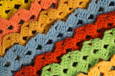 El yapımı örme renkli yün doku arka plan