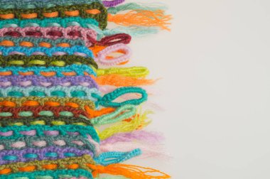 El yapımı yün örme renkli doku arka plan