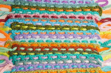 El yapımı yün örme renkli doku arka plan