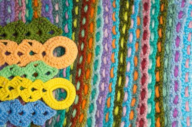 El yapımı yün örme renkli doku arka plan