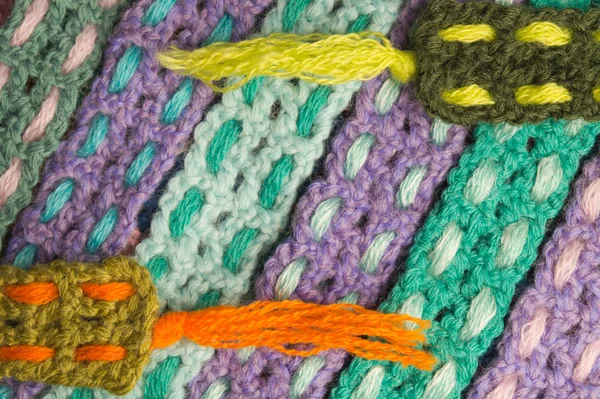 Handmade wełna dzianiny kolorowe tło tekstury — Zdjęcie stockowe