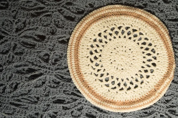 Handmade knitted blanket texture background. handmade background