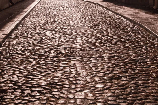 Sten väg Cobble textur bakgrund — Stockfoto
