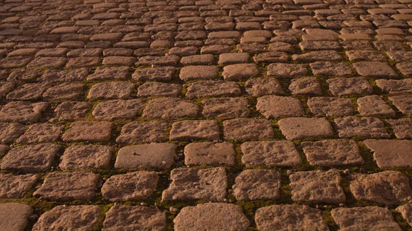 Straatsteen stoep textuur. oude geplaveide achtergrond — Stockfoto