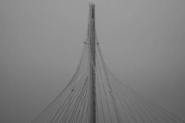 A híd részletesen fekete-fehér. építészeti vonalakkal. absztrakt háttér — Stock Fotó