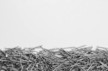 Beyaz arka planda izole metal çivi. çalışma araçları