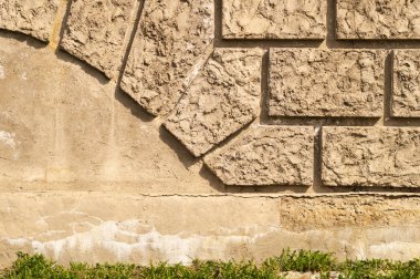 Kopya alanı ile eski tuğla duvar arka plan. kare tuğla duvar