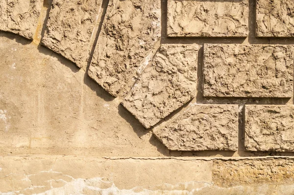 Antiguo fondo de pared de ladrillo con espacio de copia. pared de ladrillos cuadrados — Foto de Stock