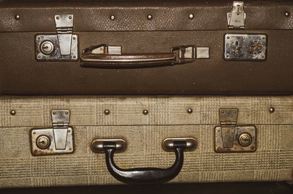 Vintage suitcases. classic luggage. old baggage. retro background