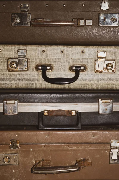 Vintage suitcases. classic luggage. old baggage. retro background