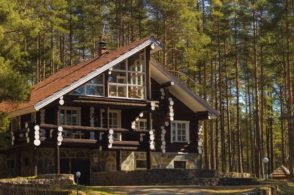 Ormanda güzel ahşap kütük yazlık