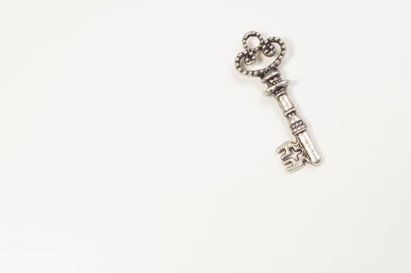 Vintage key isolated on white background. safety concept — Stock Photo, Image