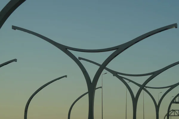 Detail einer Brücke abstrakten Hintergrund. Blick auf das Brückenbauteil — Stockfoto