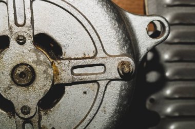 Koyu paslı metal arka plan. çelik detay yakın