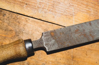 Yaşlı ahududu. marangozluk dosyası. ahşap işleme aracı. el aleti