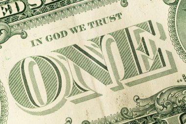 Bir dolarlık banknot kapanıyor. bir amerikan doları detay