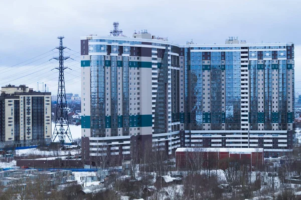 Cityscape with big buildings. landscape with high constructions — Stock Photo, Image