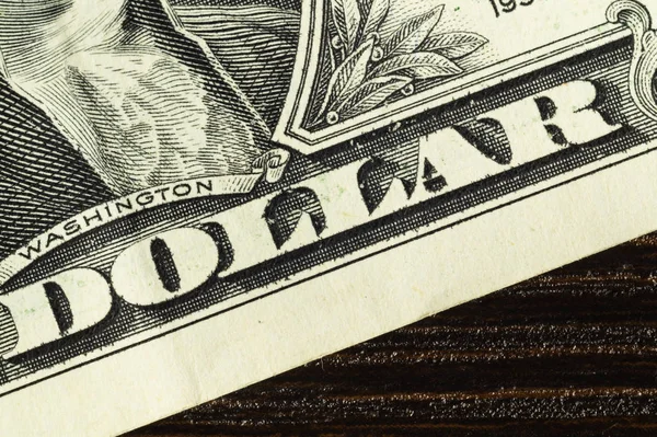 Un billete de un dólar de cerca. detalle de un dólar americano — Foto de Stock