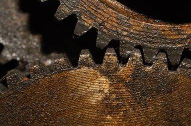 Endüstriyel makine dişlileri. mekanizmanın detayı. makine eski cogwheels