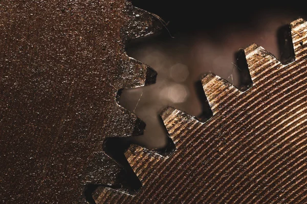 Gears of industrial machine. detail of mechanism. old cogwheels of machinery