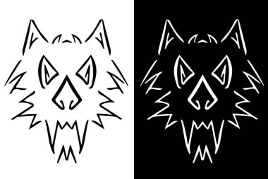 Kurt kafası silueti. Soyut logo ya da kurt suratlı ikon. vektör klipsi sanatı