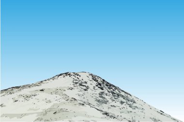 Karlı dağ. Karla kaplı tepeler. tasarım için vektör clipart