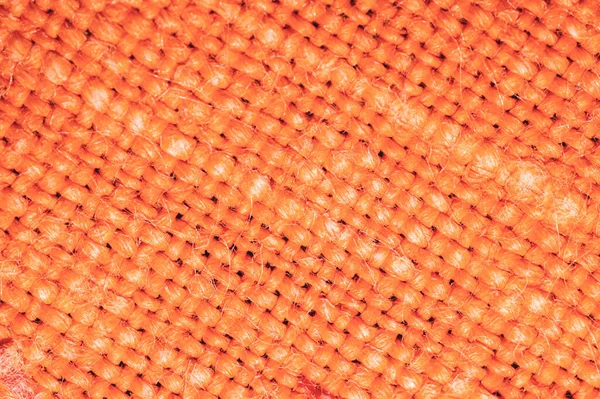 Оранжевая Ткань Трикотажный Текстильный Фон Тканый Материал Крупным Планом — стоковое фото